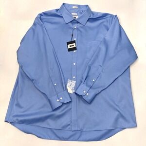NWT Joseph Abboud Mens 19 34/35 Button Down Dress Shirt Blue Subtle Stripe